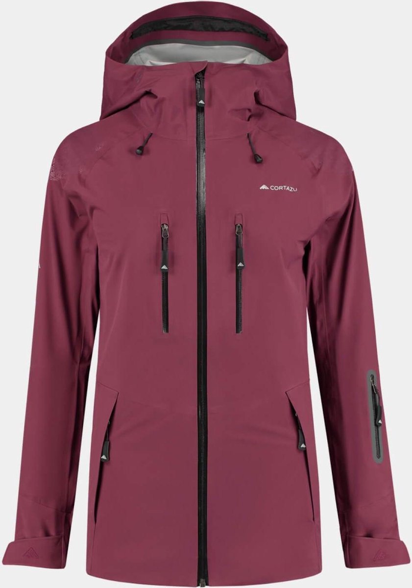 Cortazu Mountain Hard Shell Jas  Rood | Dames warme outdoor jas waterdicht & winddicht met capuchon