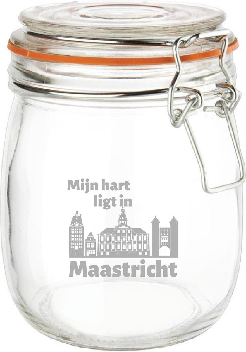 Gegraveerde Weckpot 0.75 ltr. Maastricht