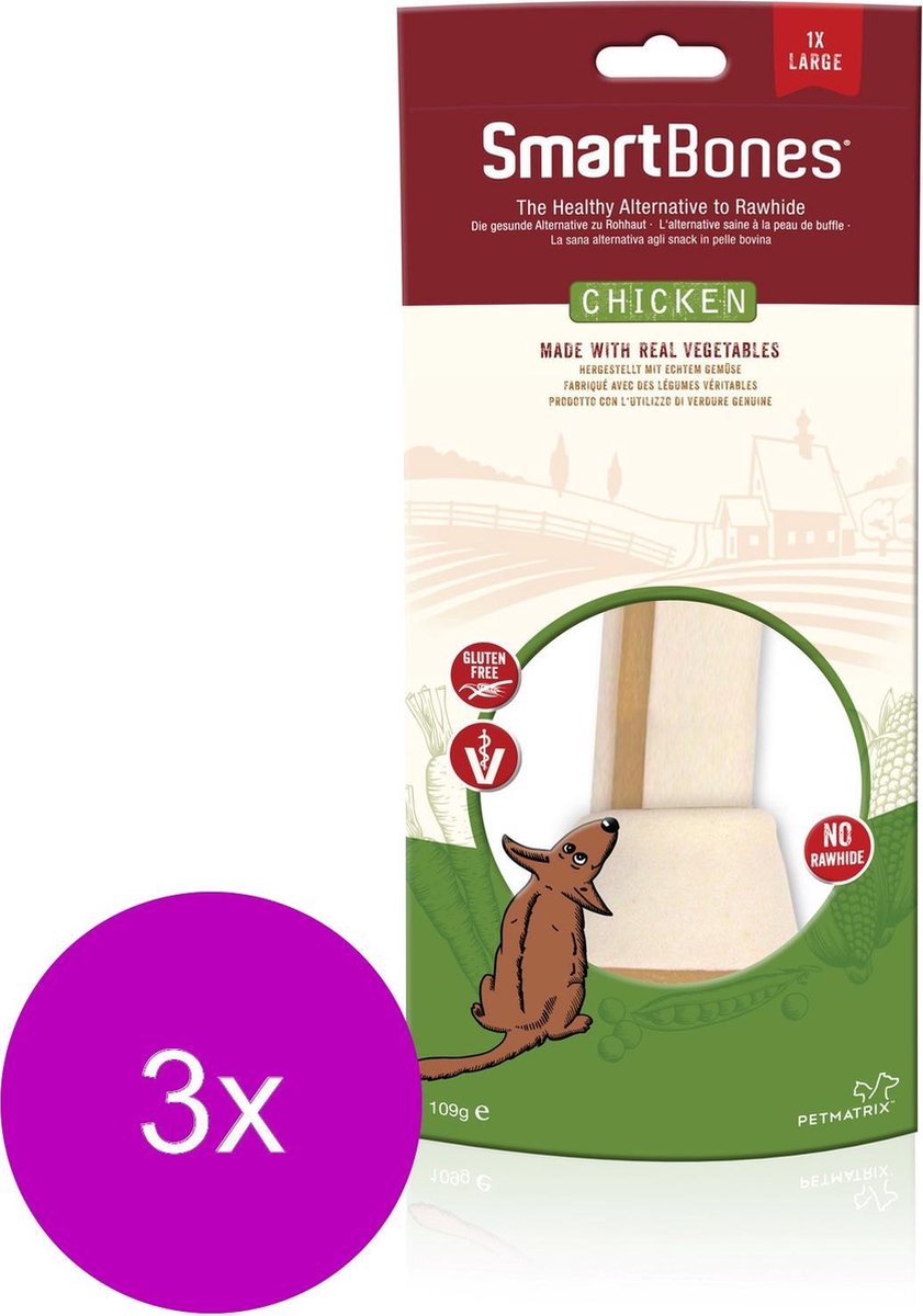 Smartbones Classic Bone Chews Kip - Hondensnacks - 3 x Large