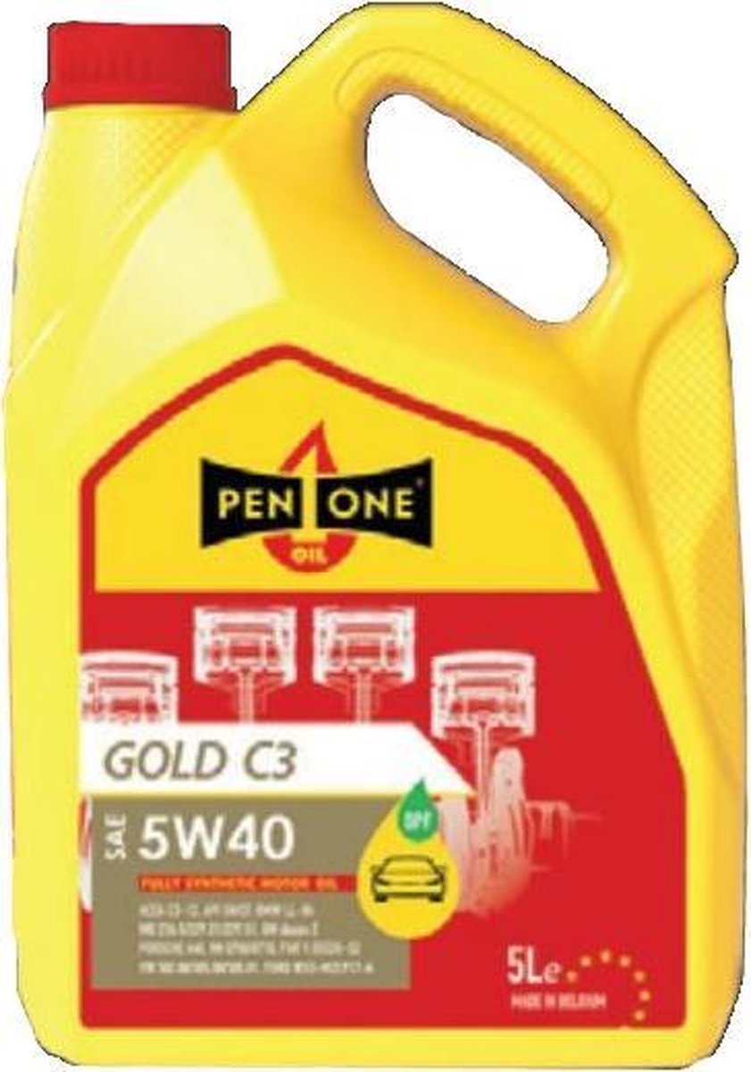 Pen1one Smeermiddel Gold C3 5w40 5 Liter Geel/rood