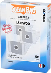 Cleanbag 100DAE2 Stofzuigerzakken - Geschikt voor Daewoo RC300 - 5 stuks + 2 filters