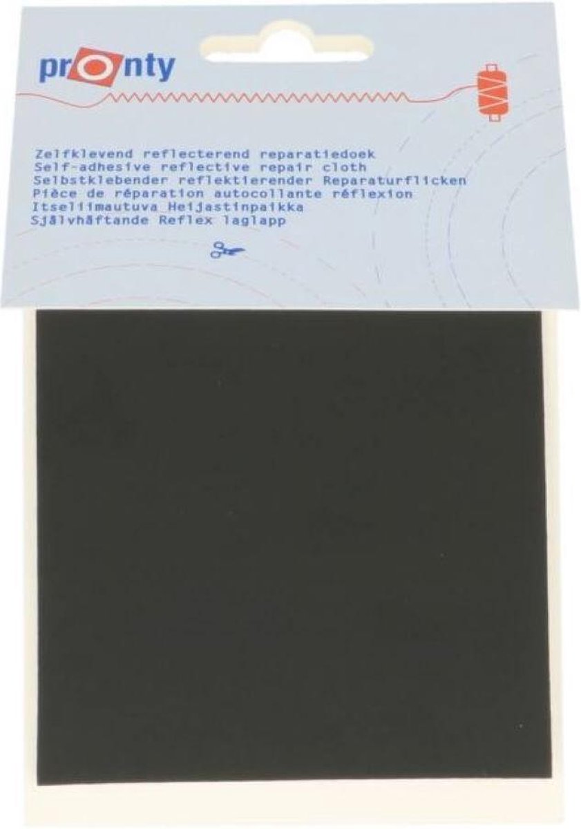 Pronty opstrijkbaar reparatiedoek kleur: zwart. / 10x40 cm