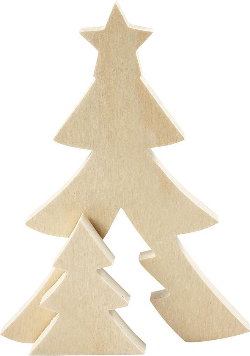 2in1 Figure. christmas trees. H: 8+20 cm. depth 2 cm. W: 6.5+14.5 cm. 1 set