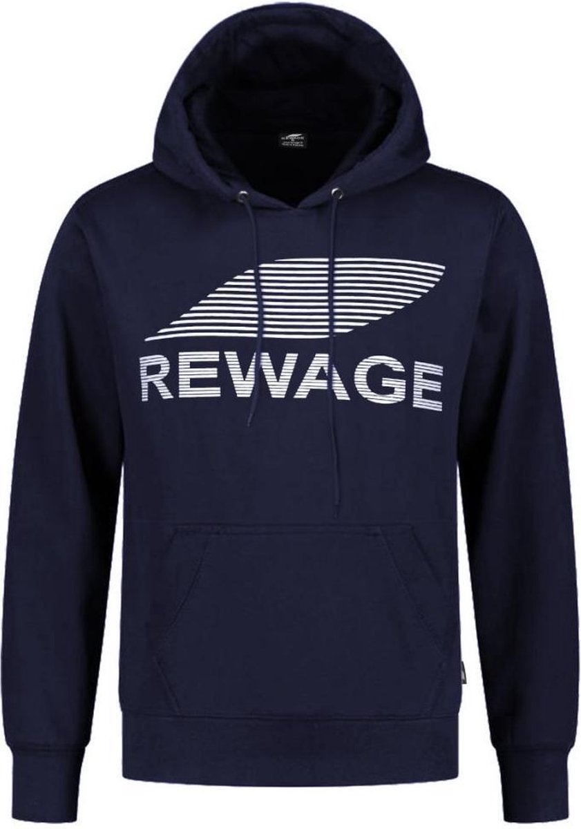 REWAGE Hoodie Premium Heavy Kwaliteit - Heren - Donkerblauw  - M