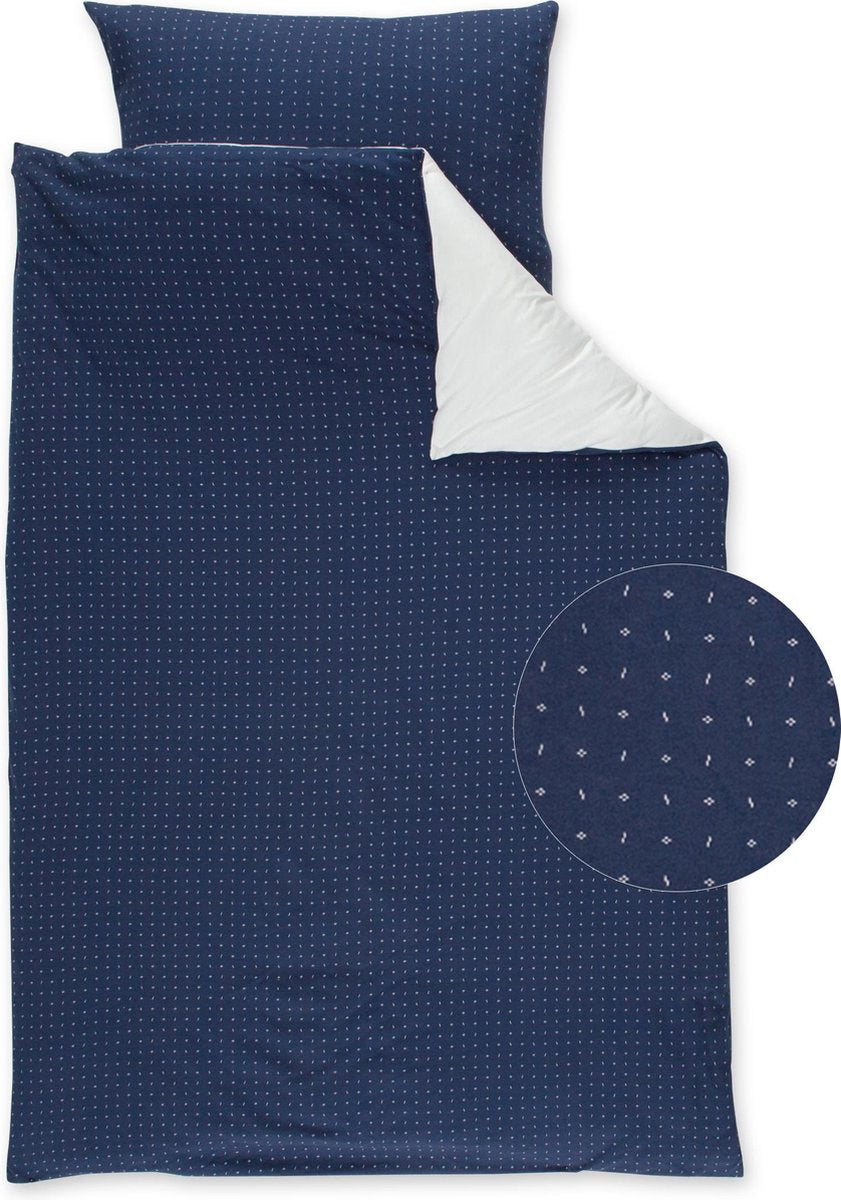 BEMINI  Dekbedovertrek 100x140cm geometrisch print Bleu marine Jersey