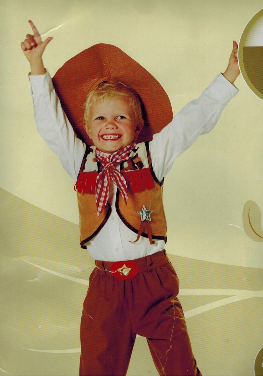 DREAMLAND - verkleedkleding - Thema: Cowboy - 4 delig - Maat 146