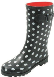 Gevavi Regenlaars Boots | Stip Dameslaars Rubber | Maat 42 | Zwart/Wit