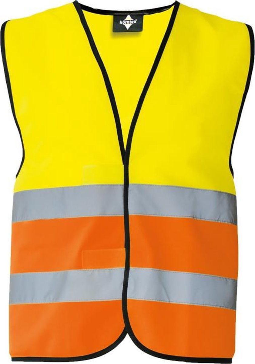 KX500 Korntex Veiligheidshesje volwassen EN ISO 20471 / EN 1150 - Maat S - Unisex - Geel/Oranje