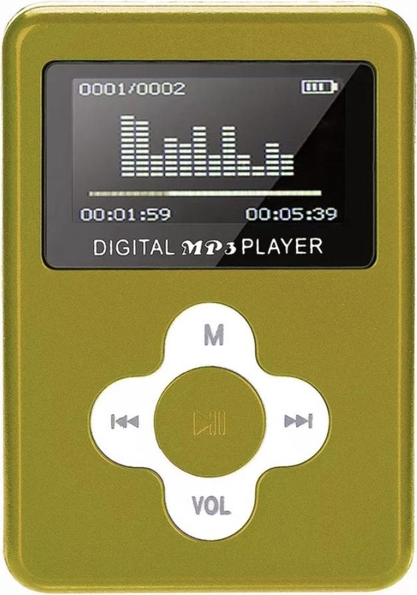 Digital Mp3 Speler LCD Display Mp3 Player Met Speaker BBEC goud