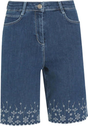 Cassis - Jeansbermuda met borduursels - Denim