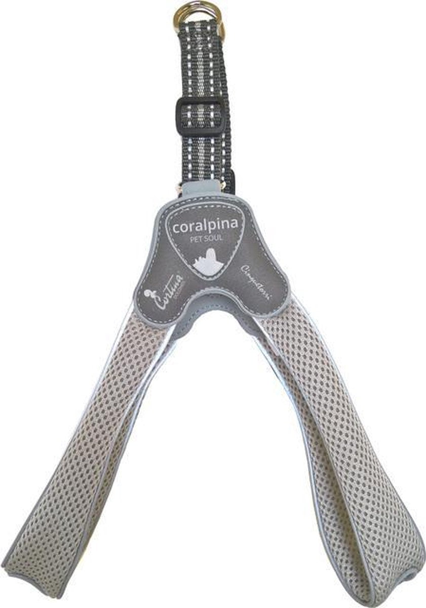 Luxe Coralpina - Hondenharnas tuig Cinquetorri Grijs - 30-40 cm - Maat 3