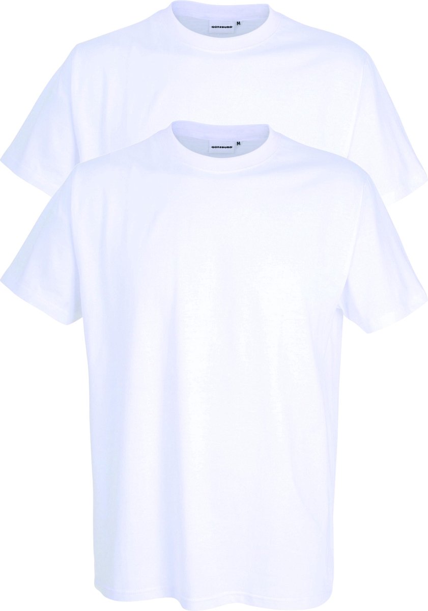 Gotzburg heren T-shirts regular fit O-hals (2-pack) - wit -  Maat: 3XL