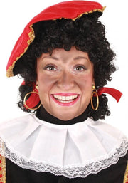 Pieten pruik staartjes zwart incl. haarnetje - Piet Sinterklaas pietenpruik