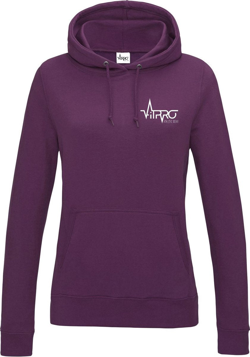 FitProWear  Hoodie Dames - Donker paars  - Maat XL - Dames  - Trui - Slim Fit - Slim Fit Trui - Getailleerde trui - Trui getailleerd - Sporttrui - Sweater - Hoodie - Katoen / Polyester - Trui Capuchon - Sportkleding -