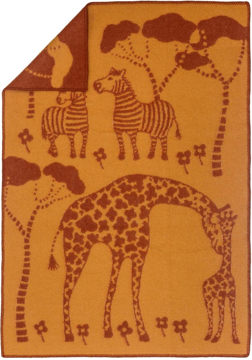 MOST wollen babydeken Afrika | 88% Nieuw-Zeelandse wol; 12% katoen | 90x130 cm | Gemaakt in de EU | Oeko-tex keurmerk