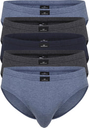 Gotzburg heren slips (5-pack) - blauw en grijs -  Maat: M