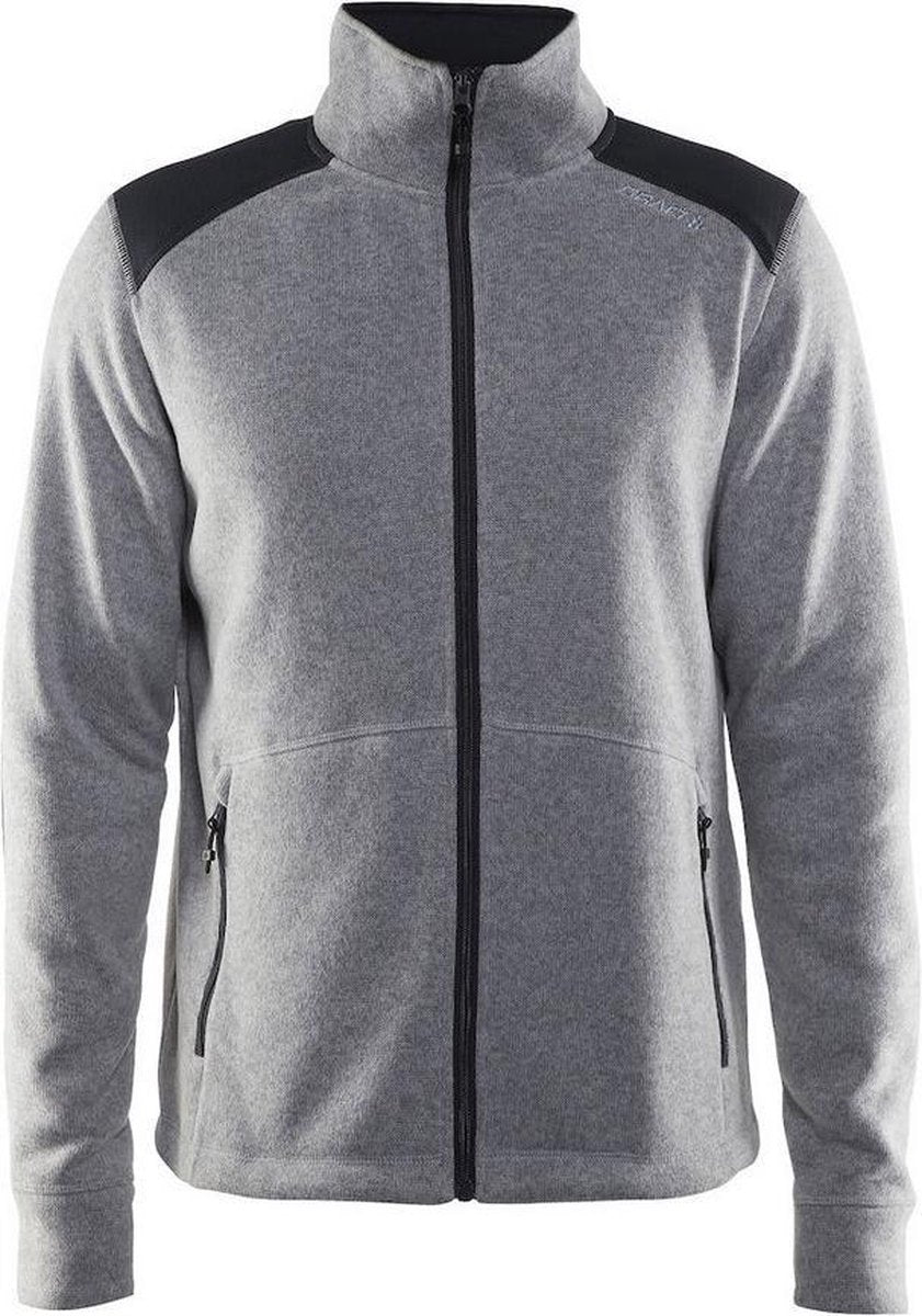 Craft Noble Zip Jacket Heavy Knit Fleece Men Grijs maat S