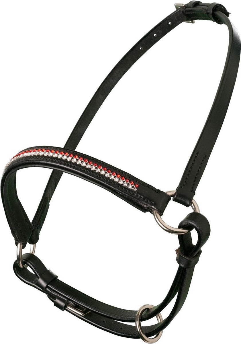 MHS Showhalster Pezula Zwart/Rood/Zilver mt 3