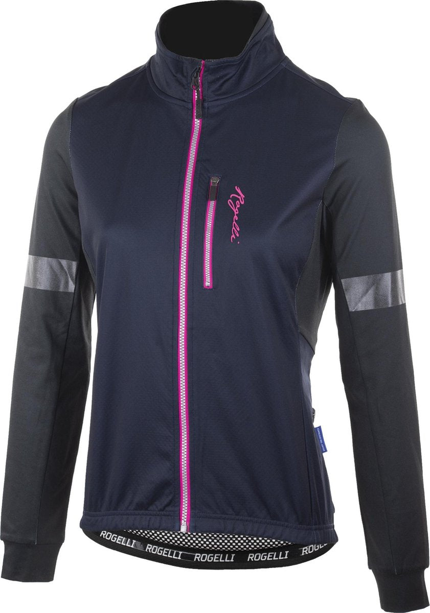 Rogelli Transition Fietsjack - Dames - Maat M - Zwart/Blauw/Roze