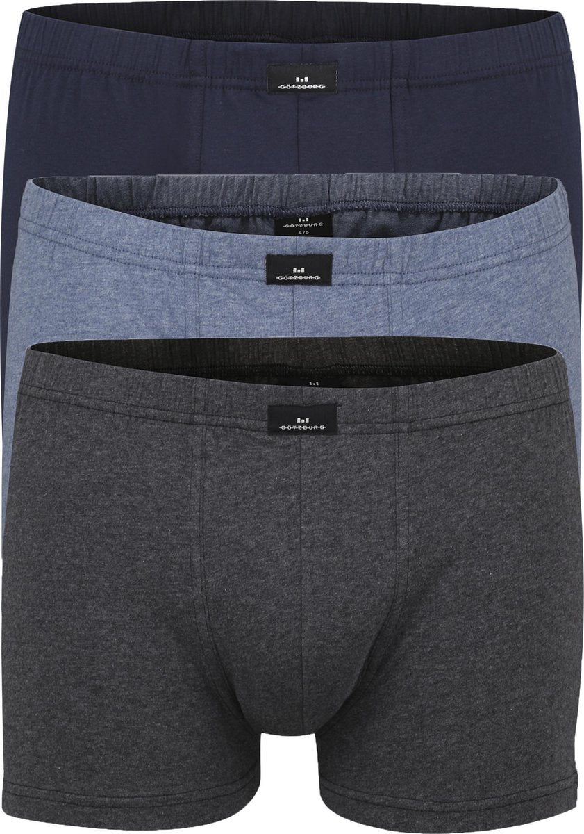 Gotzburg heren boxer 3-pack - blauw en grijs -  Maat: M