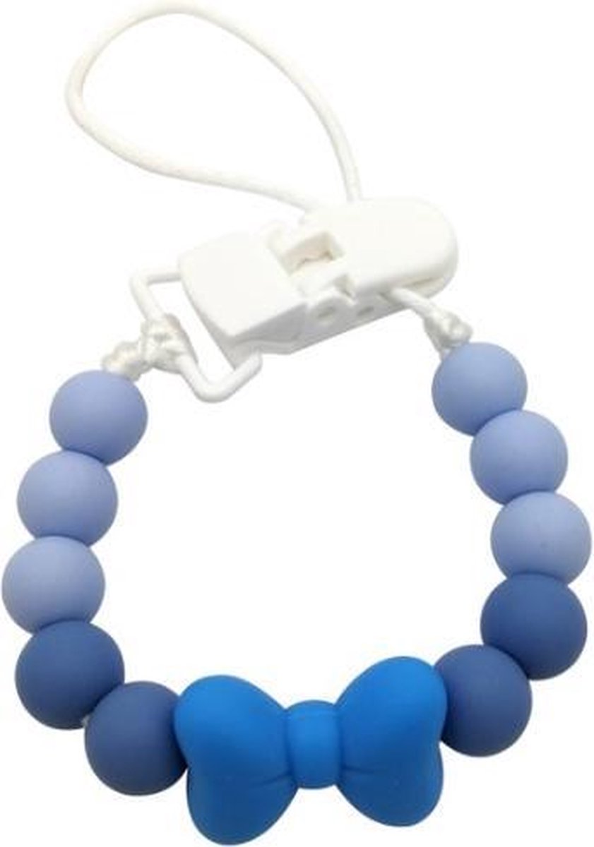 Speenkoord - speenketting strik blauw