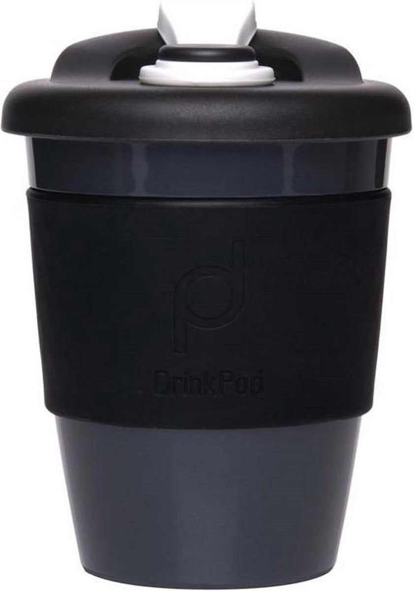 Herbruikbare Koffiebeker - 340ml -  Zwart - Kunststof - Pioneer