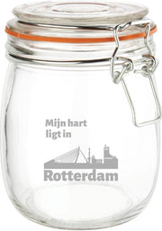 Gegraveerde Weckpot 0.75 ltr. Rotterdam