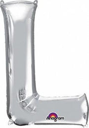 Letter L ballon zilver 86 cm