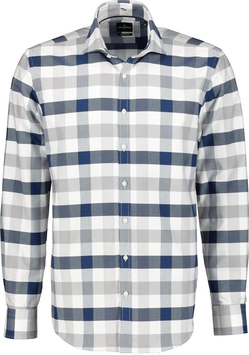 Jac Hensen Overhemd - Modern Fit - Blauw - 4XL Grote Maten