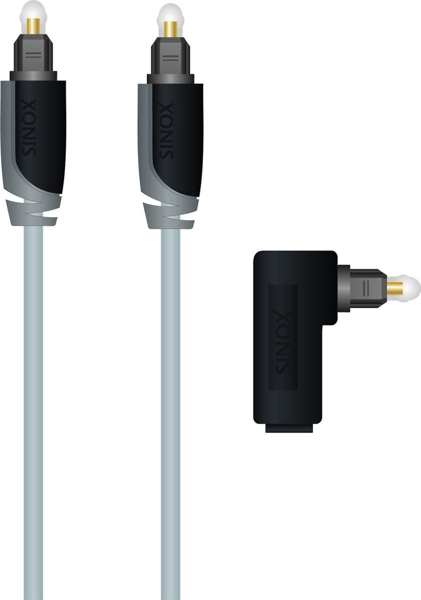 Sinox+ digitale optische Toslink audio kabel met haakse adapter - 1