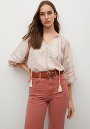 Geborduurde Blouse Van Katoen En Linnen 87027127 81