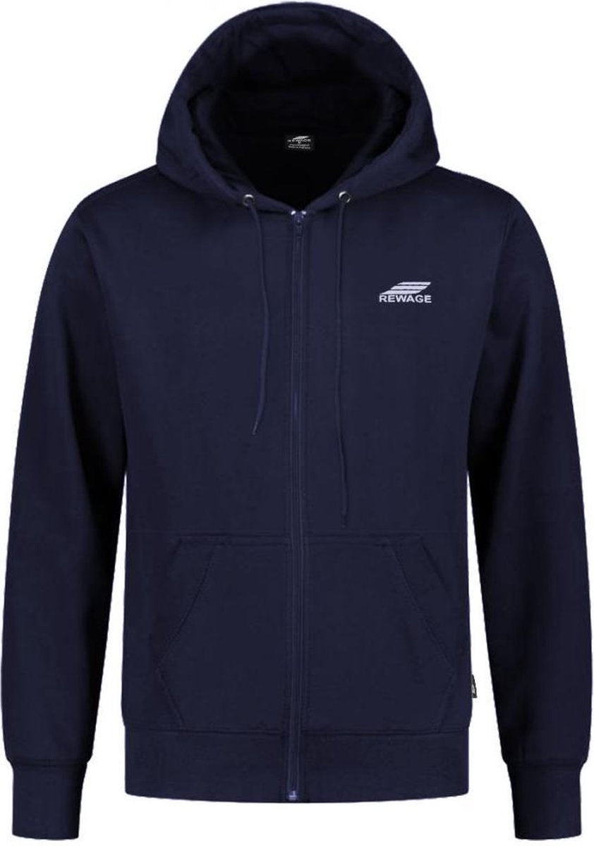 REWAGE Hoodie Met Rits Premium Heavy Kwaliteit - Heren - Donkerblauw - L