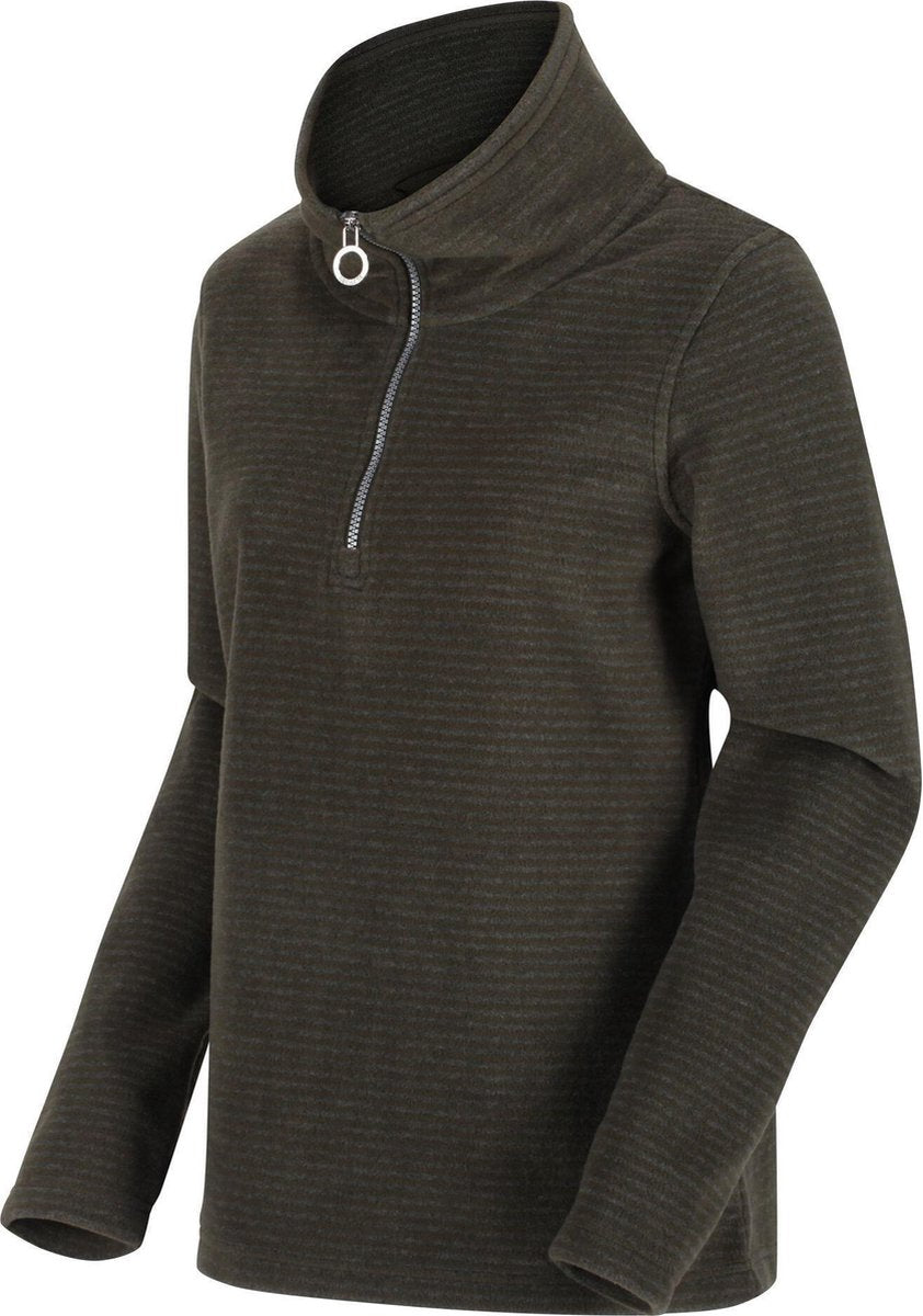 Solenne van Regatta voor Dames met halve rits van gestreept Fleece met een gemiddeld gewicht