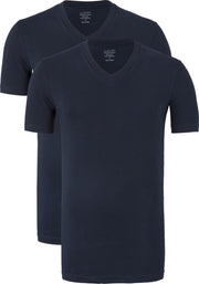 Claesen's Basics T-shirts (2-pack) - heren T-shirts V-hals - blauw -  Maat: XXL