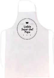 Liefste super chef papa keukenschort |verassing - feestdag - verjaardag - geschenk - gift - kado - cadeau - barbeque - barbecue - chefkok - keuken - schort - eten - bbq - vlees - familie