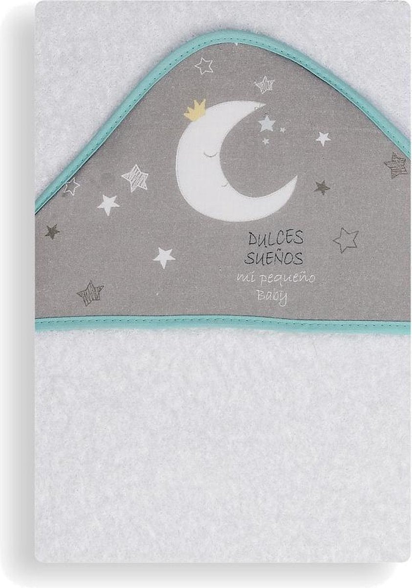 Interbaby Badcape Sweet Dreams Junior 100 Cm Katoen Wit/groen