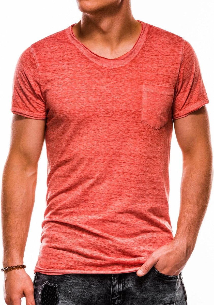 Heren - T-shirt - S1051 - Coral