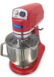 Planeetmenger 7 Liter - RVS Mengkom - 11 Snelheden - 100 tot 938 RPM - Rood - RVS Accessoires - Kantelbare Keukenmachine / Deegmachine - Maxima