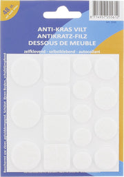 BLOKSTORE - Viltjes stoelpoten - vloerbeschermer antikras - vilt - wit - zelfklevend - 46 stuks
