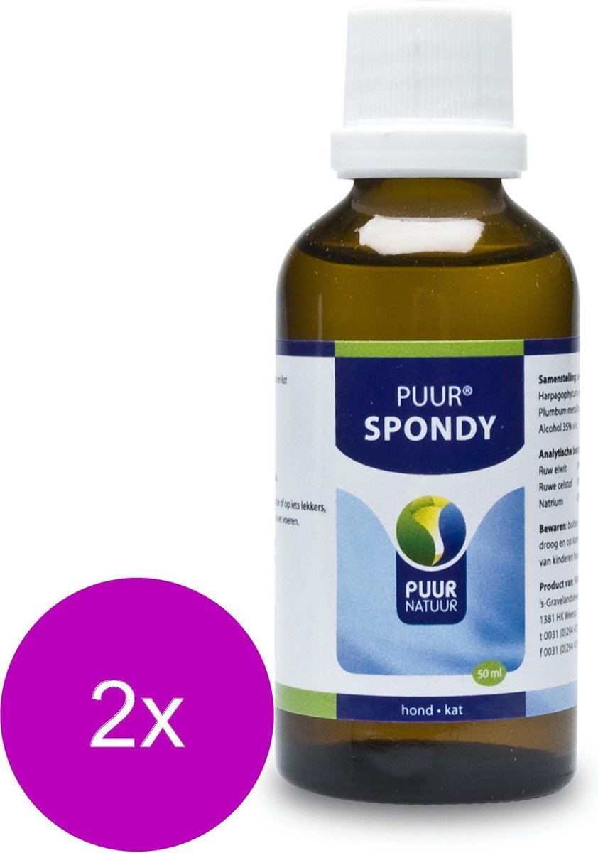 Puur Natuur Spondy - Supplement - Gewrichten - Spieren - 2 x 50 ml