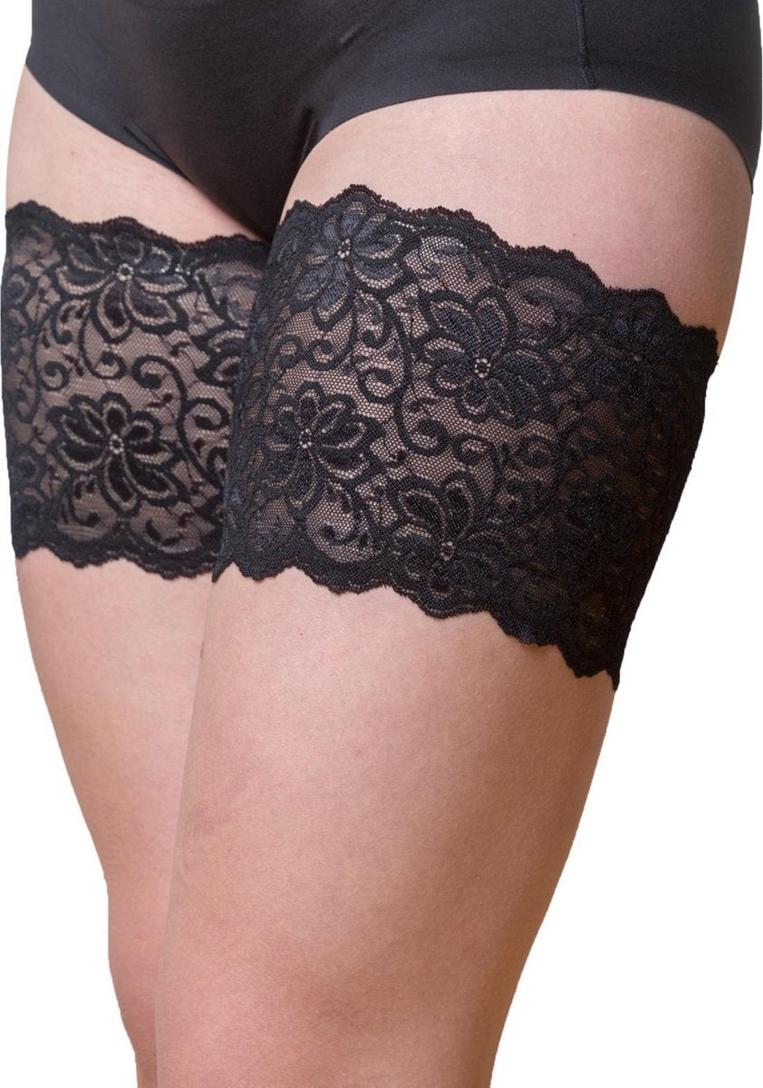 Bandelettes Model Dolce Kanten Elastische Dijenbanden - Zwart - Maat B