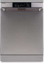 Sharp QWNA1DF45EIEU-vrijstaande vaatwasser-60cm-topsproeier-besteklade-RVS deur