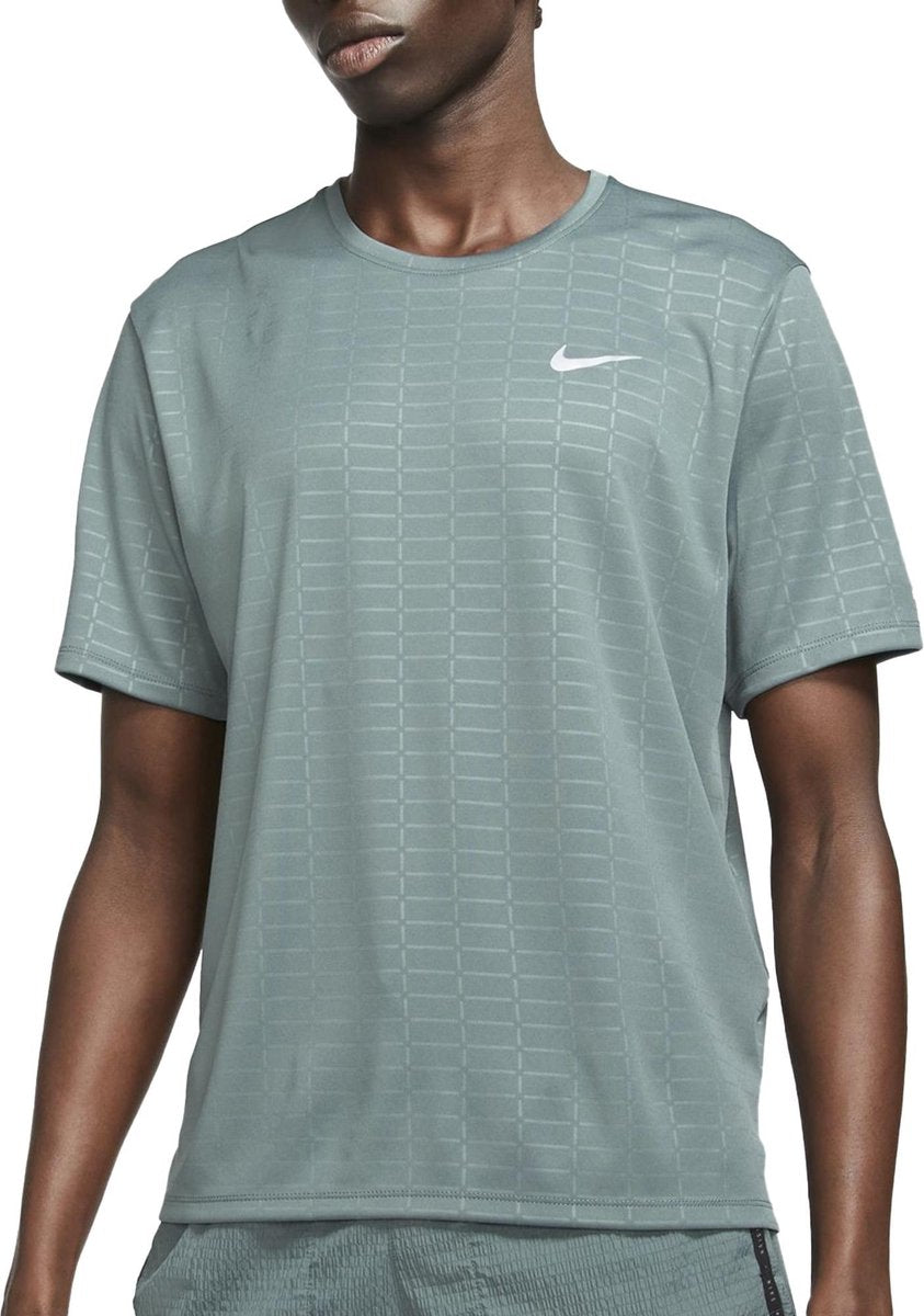 Nike Miler Run Division  Sportshirt - Maat XL  - Mannen - blauw/grijs