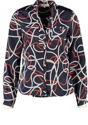 Morgan blauwe shiny blouse - Maat 34