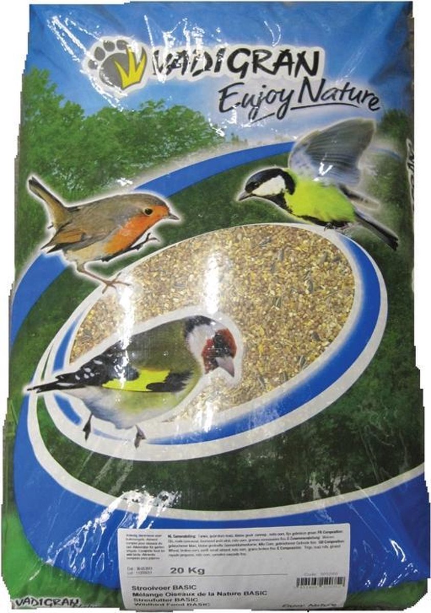 Vadigran strooivoer basic - vogel - aanvullend voer - 20 kg