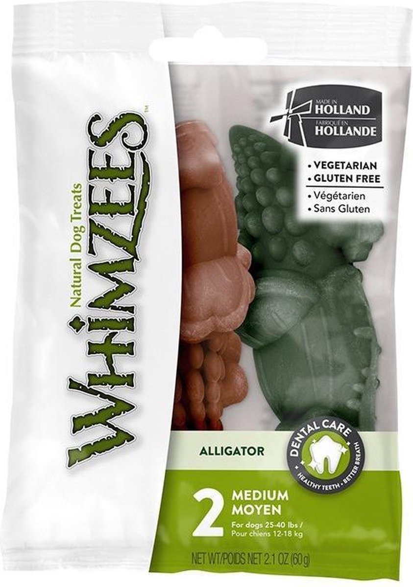 Whimzees Alligator 2 st./ pakje Medium Dental Care