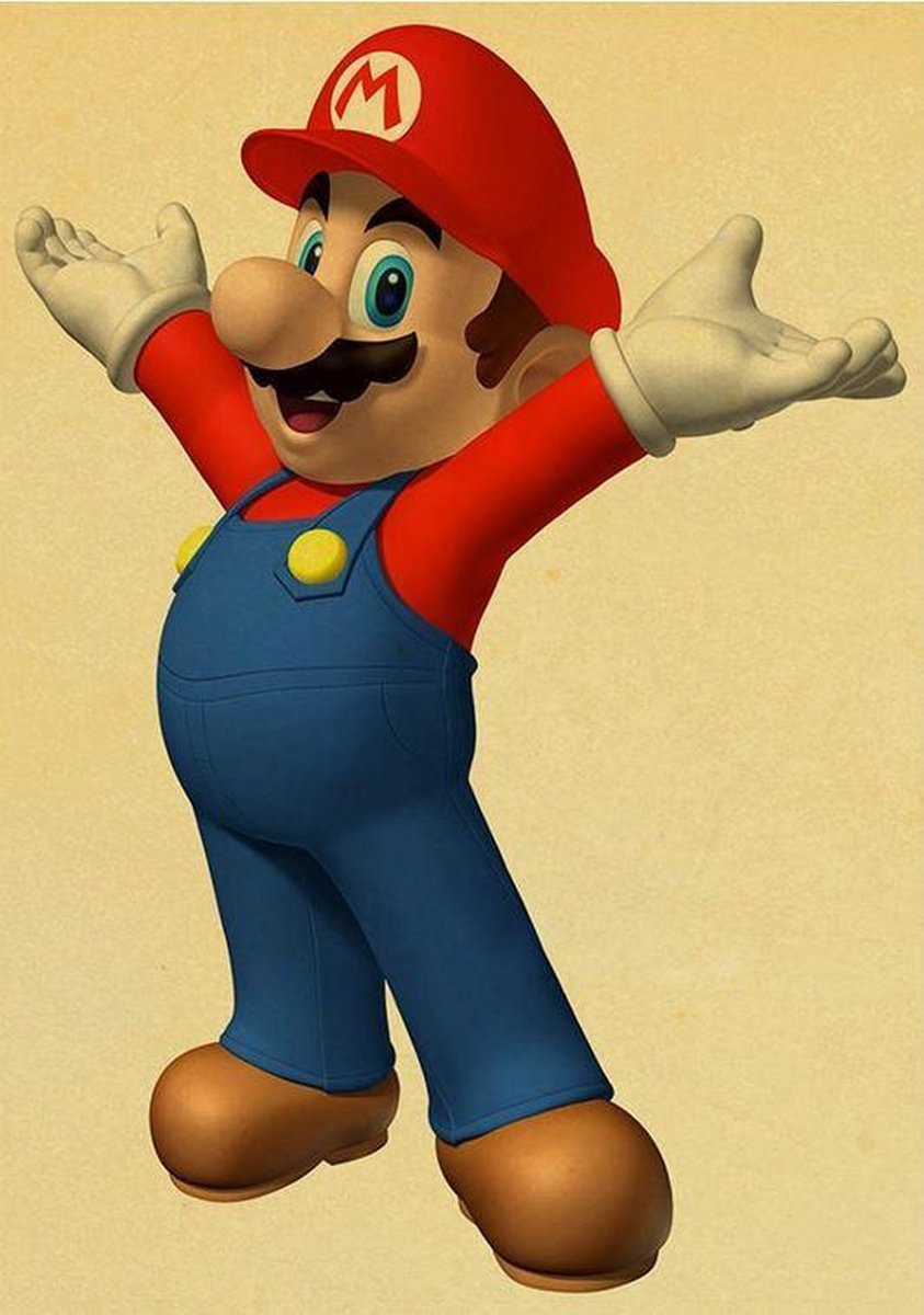 Blije Super Mario - Diamond Painting - 20x15cm - Complete Set - Inclusief Tools - Stipco