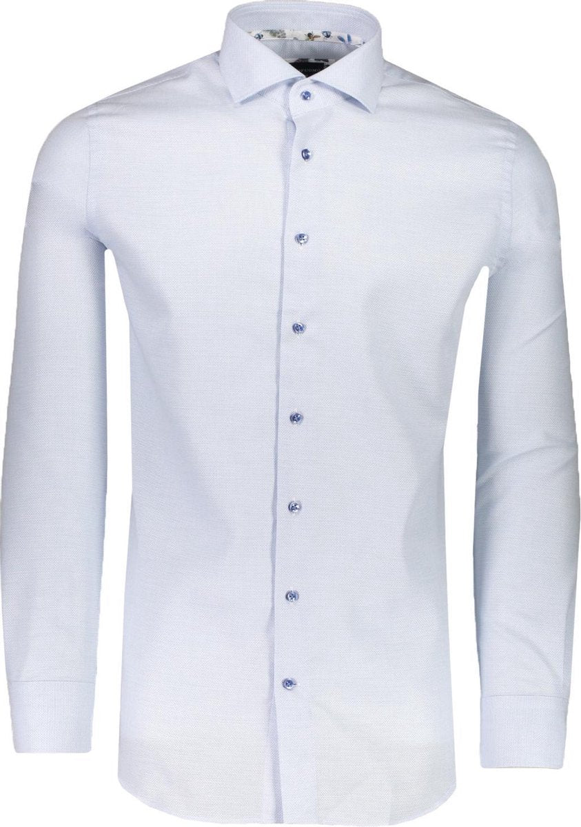 Profuomo   Overhemd Blauw Getailleerd - Maat UK15.5-EU39 - Heren - Lente/Zomer Collectie - Katoen