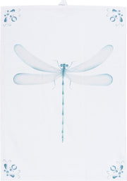 by Sorcia - theedoek Delft Blue Dragonfly - 50x70cm - katoen - designed in Holland