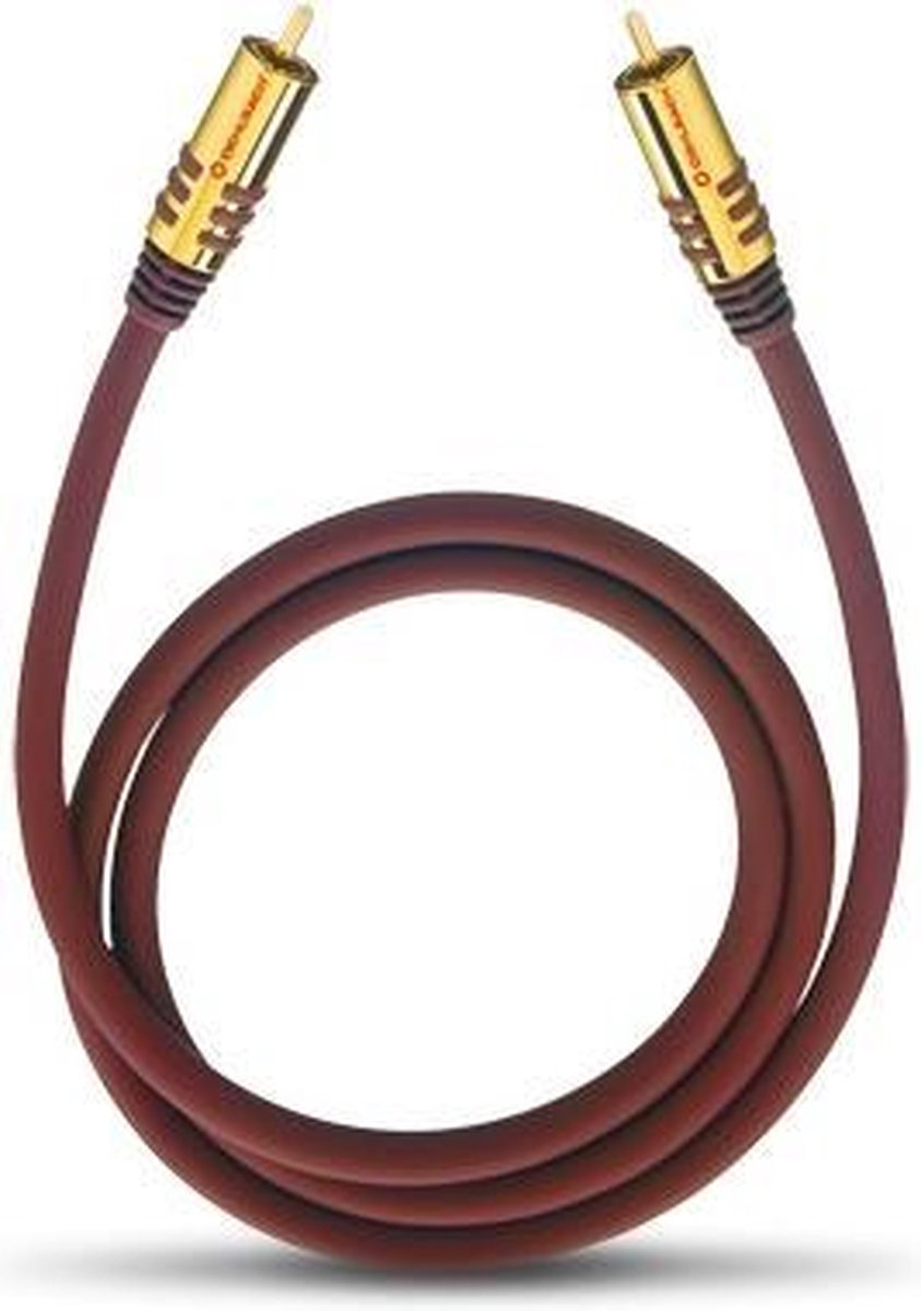 Cinch Audio Aansluitkabel [1x Cinch-stekker - 1x Cinch-stekker] 2.00 m Bordeaux Vergulde steekcontacten Oehlbach NF Sub